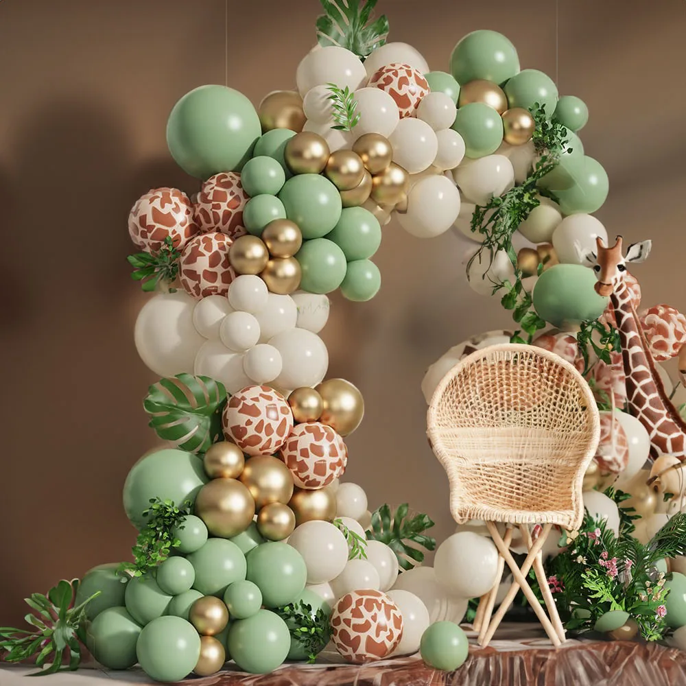 Sage Green Brown Wildlife Them - Baby Nursery Jungle Theme ulasan dan harga