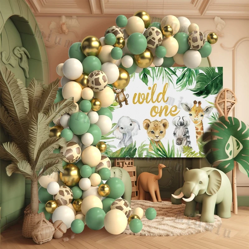Sage Green Brown Wildlife Them - Baby Nursery Jungle Theme ulasan dan harga