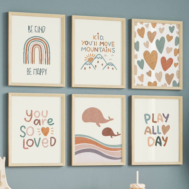 Cartoon Ocean WhaleRainbow Hea - Baby Nursery Quotes Wall Art ulasan dan harga