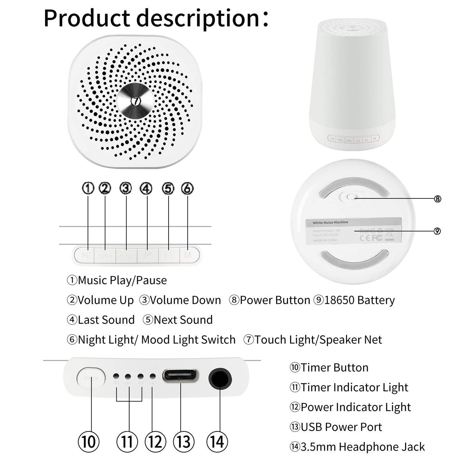 White Noise Sound Machine Baby - Baby Sound Machine White ulasan dan harga