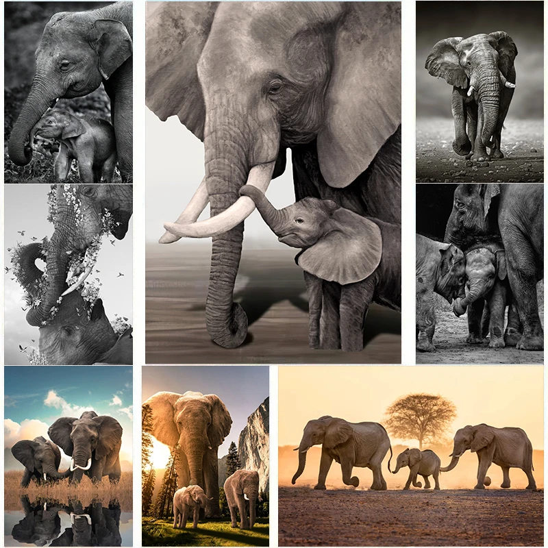 Wildlife Elephant Family Poste - Baby Nursery Images ulasan dan harga