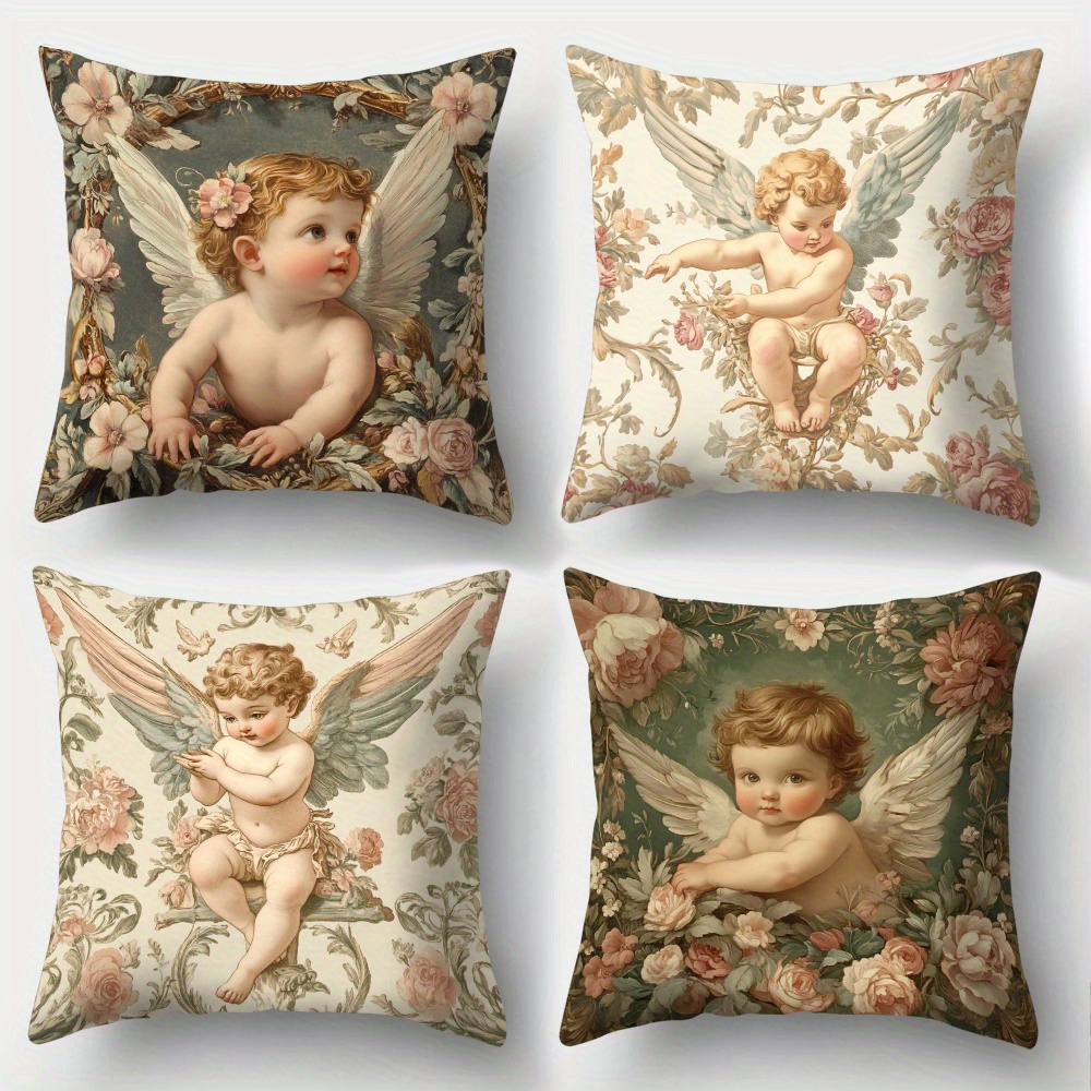 Printed Angel Floral Pillow Co - Baby Nursery Vintage Decor ulasan dan harga