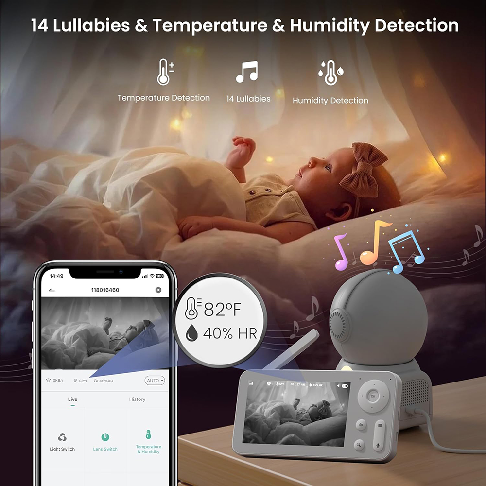 2K Baby Monitor with 2 Cameras - Baby Nursery Images ulasan dan harga