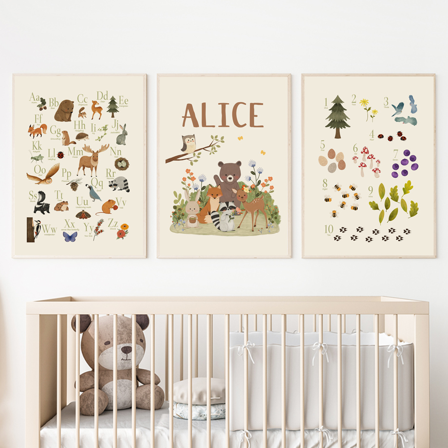 1pc frameless Cute Rabbit Fox  - Animals Baby Nursery ulasan dan harga