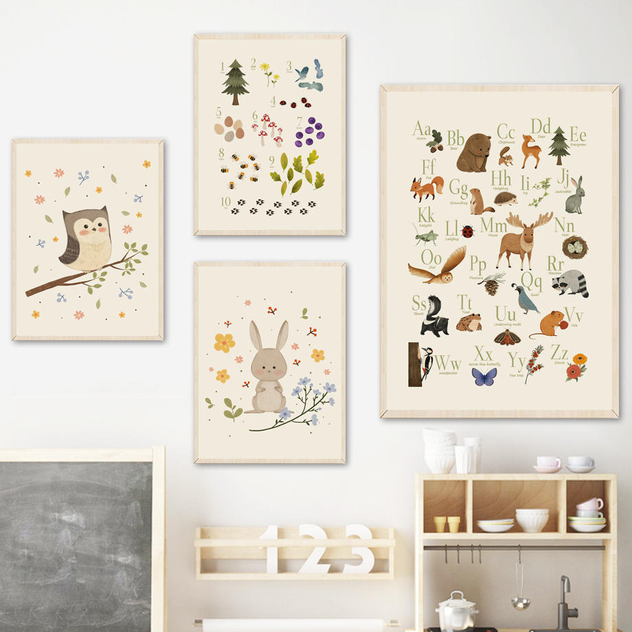 1pc frameless Cute Rabbit Fox  - Animals Baby Nursery ulasan dan harga