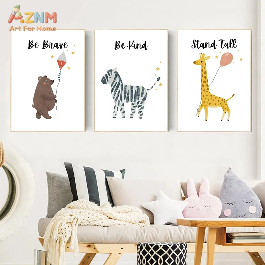 AZNM Be Brave Kind Stand Tall  - Animals Baby Nursery ulasan dan harga