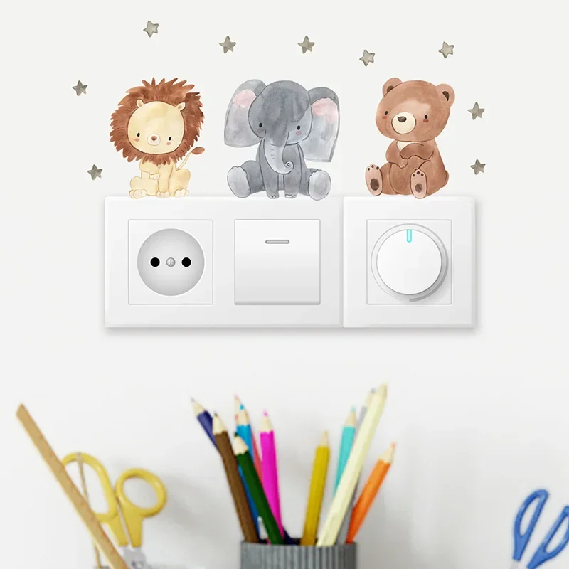 1/2/4/6set Cartoon Animals Wal - Animals Baby Nursery ulasan dan harga