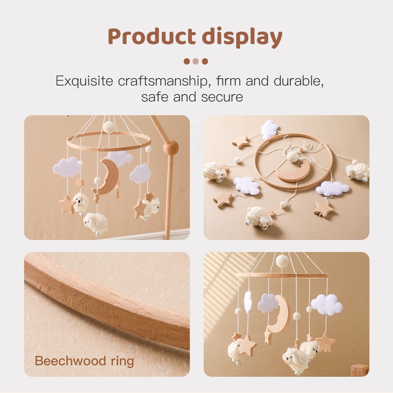 Wooden Baby Rattle Mobile 0-12 - Crib Mobile Musical ulasan dan harga
