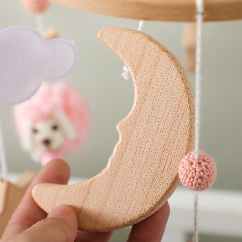 Wooden Baby Rattle Mobile 0-12 - Crib Mobile Musical ulasan dan harga
