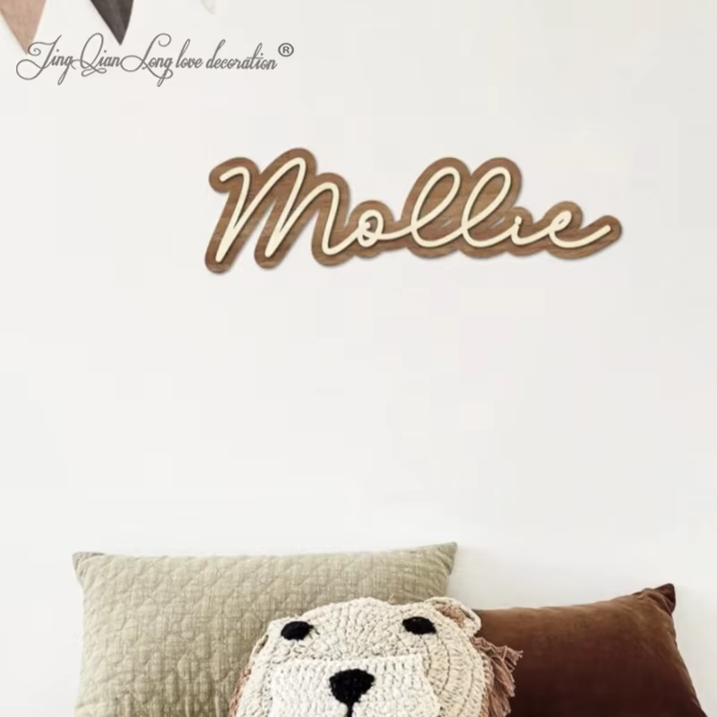 Custom Wooden Name Sign for Nu - Baby Nursery Name Letters ulasan dan harga