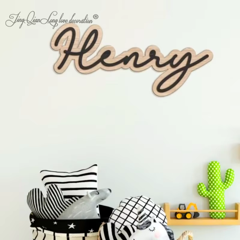 Custom Wooden Name Sign for Nu - Baby Nursery Name Letters ulasan dan harga