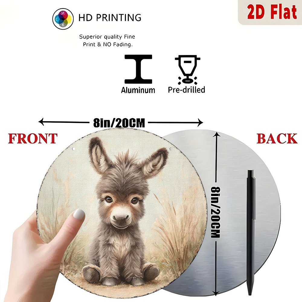 Vintage Baby Donkey Round Meta - Baby Nursery Vintage Decor ulasan dan harga