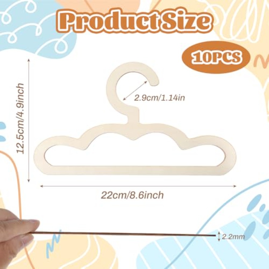 10Pcs Wooden Hangers for Baby  - Closet Organizer Baby ulasan dan harga