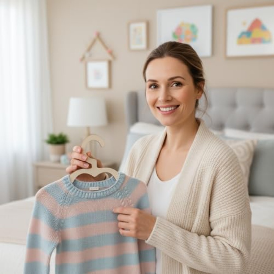 10Pcs Wooden Hangers for Baby  - Closet Organizer Baby ulasan dan harga