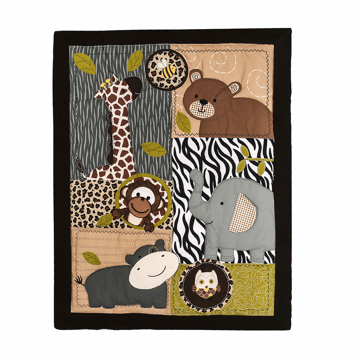 3Pcs Embroidered Newborn Baby  - Baby Nursery Jungle Theme ulasan dan harga